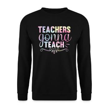 Back to School Teacher Tie Sports Education - Unisex Sweatshirt - black - Front - Alina (178cm) & Michal (187cm)