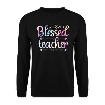 Back to School Blessed Physical Education Teacher - Unisex Sweatshirt - black - Front - Alina (178cm) & Michal (187cm)