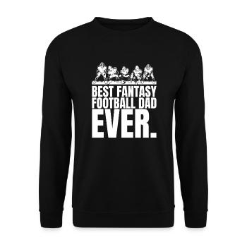 Lustiger bester Fantasy-Fußball-Vater aller Zeiten - Unisex Pullover - Schwarz - Vorne - Alina (178cm) & Michal (187cm)