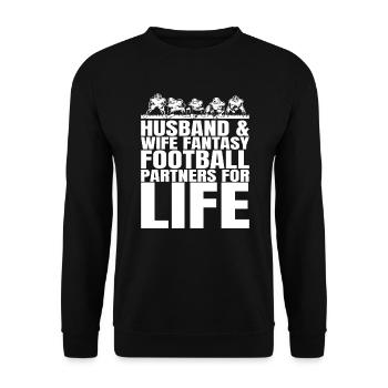 Lustige Paar-Fantasie-Fußball-Partner - Unisex Pullover - Schwarz - Vorne - Alina (178cm) & Michal (187cm)