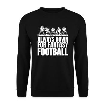 Lustiger Herren-Fantasy-Fußball - Unisex Pullover - Schwarz - Vorne - Alina (178cm) & Michal (187cm)