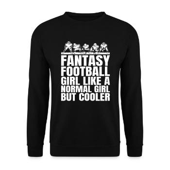 Der lustige Fantasie-Fußball-Meister der Frauen - Unisex Pullover - Schwarz - Vorne - Alina (178cm) & Michal (187cm)
