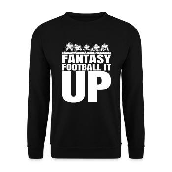 Funny Men's Fantasy Football King - Unisex Sweatshirt - black - Front - Alina (178cm) & Michal (187cm)