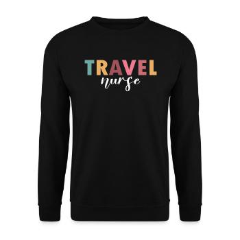 Travel Nurse Life - Unisex Sweatshirt - black - Front - Alina (178cm) & Michal (187cm)