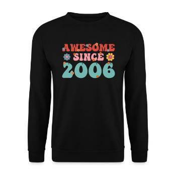 Großartig seit 2006 Groovy Birthday - Unisex Pullover - Schwarz - Vorne - Alina (178cm) & Michal (187cm)