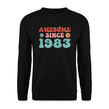 Großartig seit 1983 Groovy Geburtstag - Unisex Pullover - Schwarz - Vorne - Alina (178cm) & Michal (187cm)
