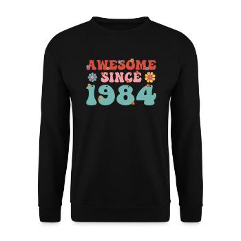 Großartig seit 1984 Groovy Geburtstag - Unisex Pullover - Schwarz - Vorne - Alina (178cm) & Michal (187cm)