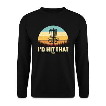 I'd Hit That Funny Disc Golfer - Unisex Pullover - Schwarz - Vorne - Alina (178cm) & Michal (187cm)