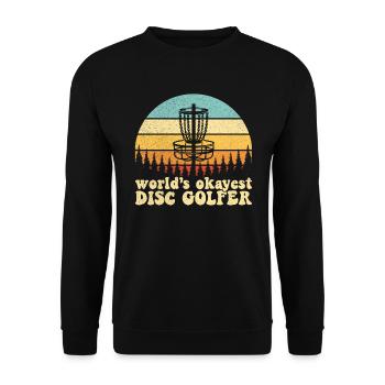 World's Okayest Disc Golfer - Unisex Sweatshirt - black - Front - Alina (178cm) & Michal (187cm)