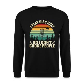 Je joue au disc golf pour ne pas étouffer les gens - Sweat-shirt Unisexe - noir - Devant - Alina (178cm) & Michal (187cm)