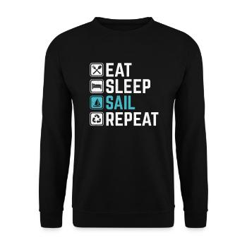 Eat Sleep Sail Repeat - Unisex Pullover - Schwarz - Vorne - Alina (178cm) & Michal (187cm)