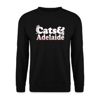 Cute Kawaii Cats And Adelaide Women's Cat and - Unisex Pullover - Schwarz - Vorne - Alina (178cm) & Michal (187cm)