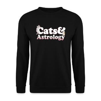 Cute Kawaii Cats And Astrology Women's Cat and - Unisex Pullover - Schwarz - Vorne - Alina (178cm) & Michal (187cm)