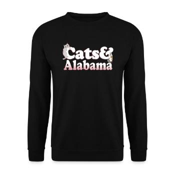 Cute Kawaii Cats And Alabama Women's Cat and - Unisex Pullover - Schwarz - Vorne - Alina (178cm) & Michal (187cm)