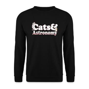 Cute Kawaii Cats And Astronomy Women's Cat and - Unisex Sweatshirt - black - Front - Alina (178cm) & Michal (187cm)