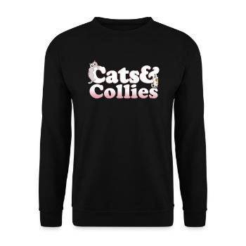 Cute Kawaii Cats And Collies Women's Cat and - Unisex Sweatshirt - black - Front - Alina (178cm) & Michal (187cm)