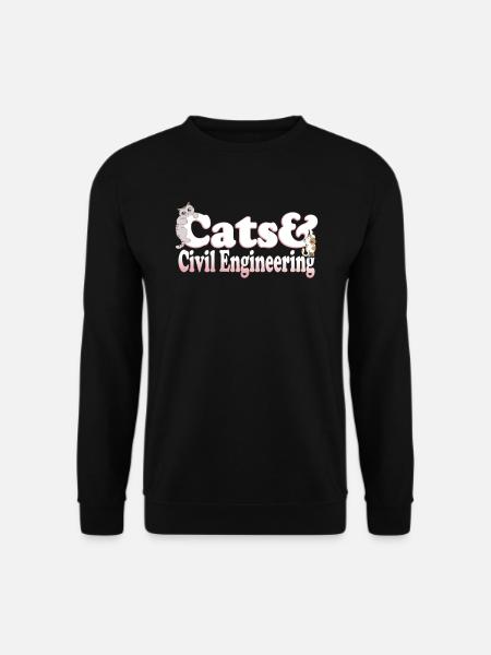 Cute Kawaii Cats And Civil Engineering Women's Cat - Unisex Pullover - Schwarz
