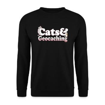 Chats Kawaii mignons et géocaching pour femmes chat et - Sweat-shirt Unisexe - noir - Devant - Alina (178cm) & Michal (187cm)