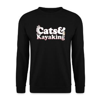 Chats mignons de Kawaii et chat de femmes de kayak et - Sweat-shirt Unisexe - noir - Devant - Alina (178cm) & Michal (187cm)