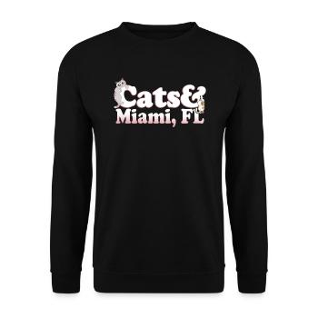 Chats Kawaii mignons et Miami, FL chat pour femme et - Sweat-shirt Unisexe - noir - Devant - Alina (178cm) & Michal (187cm)