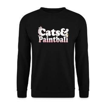Cute Kawaii Cats And Paintball Women's Cat and - Unisex Sweatshirt - black - Front - Alina (178cm) & Michal (187cm)