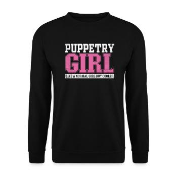 Womens Puppetry Girl Like A Normal Girl But Cooler - Unisex Pullover - Schwarz - Vorne - Alina (178cm) & Michal (187cm)