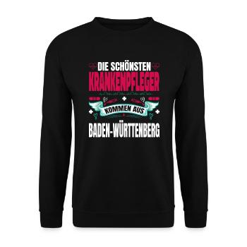 Die Schönsten Krankenpfleger Kommen Aus - Unisex Pullover - Schwarz - Vorne - Alina (178cm) & Michal (187cm)
