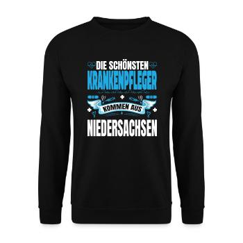 Die Schönsten Krankenpfleger Kommen Aus - Unisex Pullover - Schwarz - Vorne - Alina (178cm) & Michal (187cm)