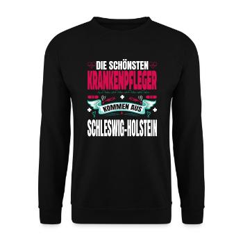 Die Schönsten Krankenpfleger Kommen Aus - Unisex Pullover - Schwarz - Vorne - Alina (178cm) & Michal (187cm)