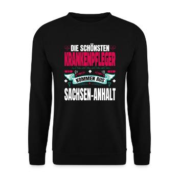 Die Schönsten Krankenpfleger Kommen Aus - Unisex Pullover - Schwarz - Vorne - Alina (178cm) & Michal (187cm)