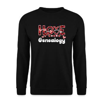 I Love Genealogy Girls Genealogy - Unisex Sweatshirt - black - Front - Alina (178cm) & Michal (187cm)
