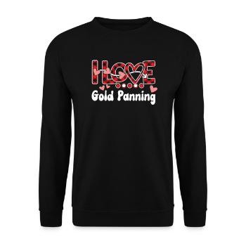 I Love Gold Panning Girls Gold Panning - Unisex Sweatshirt - black - Front - Alina (178cm) & Michal (187cm)
