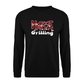 I Love Grilling Girls Grilling - Unisex Sweatshirt - black - Front - Alina (178cm) & Michal (187cm)