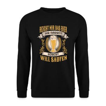 Reicht Mir Das Bier Richard Saufen Namen - Unisex Pullover - Schwarz - Vorne - Alina (178cm) & Michal (187cm)