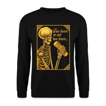 DEUX BIÈRES OU PAS DEUX BIÈRES - Sweat-shirt Unisexe - noir - Devant - Alina (178cm) & Michal (187cm)