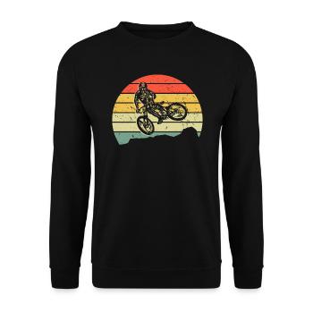 Mountain Bike Mountainbike Downhill Fahrrad - Unisex Sweatshirt - black - Front - Alina (178cm) & Michal (187cm)
