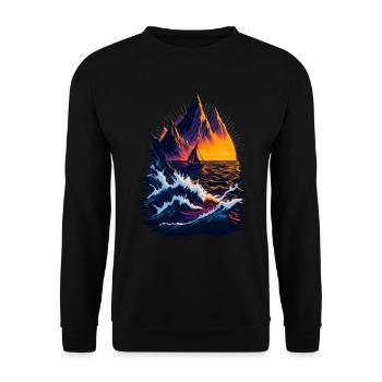 Fantastique illustration de paysage - Sweat-shirt Unisexe - noir - Devant - Alina (178cm) & Michal (187cm)