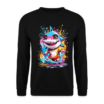Requin - Sweat-shirt Unisexe - noir - Devant - Alina (178cm) & Michal (187cm)