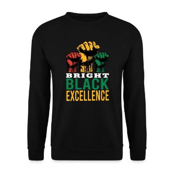 Bright Black Excellence Men Women Women Afro Black - Unisex Sweatshirt - black - Front - Alina (178cm) & Michal (187cm)