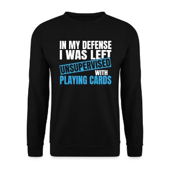 Pour ma défense, je n’ai pas été supervisé en jouant - Sweat-shirt Unisexe - noir - Devant - Alina (178cm) & Michal (187cm)