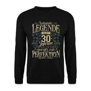 30 Geburtstag Lebende Legende seit 30 Jahren - Unisex Pullover - Schwarz - Vorne - Alina (178cm) & Michal (187cm)
