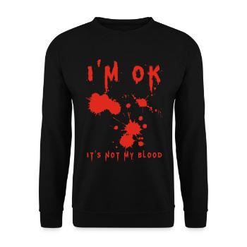 I'm Fine (Englisch) - Unisex Pullover - Schwarz - Vorne - Alina (178cm) & Michal (187cm)