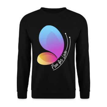 Free Through Love Gradient Butterfly - Unisex Sweatshirt - black - Front - Alina (178cm) & Michal (187cm)