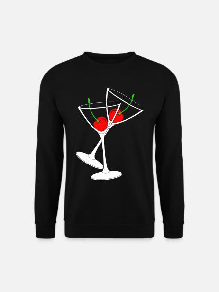 Cocktail glasses with cherries - Unisex Sweatshirt - black