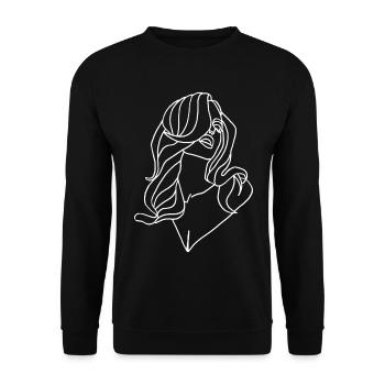 Portrait of a woman in white - Unisex Sweatshirt - black - Front - Alina (178cm) & Michal (187cm)