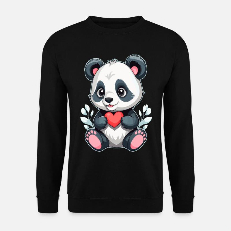 Panda mit Herz - Unisex Pullover - Schwarz