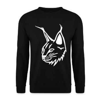 Portrait of the white lynx - Unisex Sweatshirt - black - Front - Alina (178cm) & Michal (187cm)
