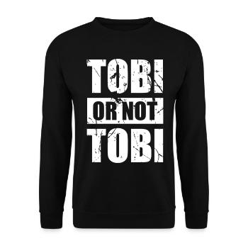 Tobi ou pas Tobi - Design Rétro Original - Sweat-shirt Unisexe - noir - Devant - Alina (178cm) & Michal (187cm)