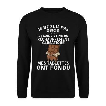 I'm Not Fat - lustige Mann Geschenkidee - Unisex Pullover - Schwarz - Vorne - Alina (178cm) & Michal (187cm)