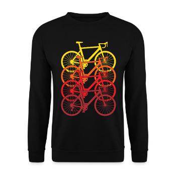 Retro Bike T-shirt Cycling Gift for Cyclist - Unisex Sweatshirt - black - Front - Alina (178cm) & Michal (187cm)